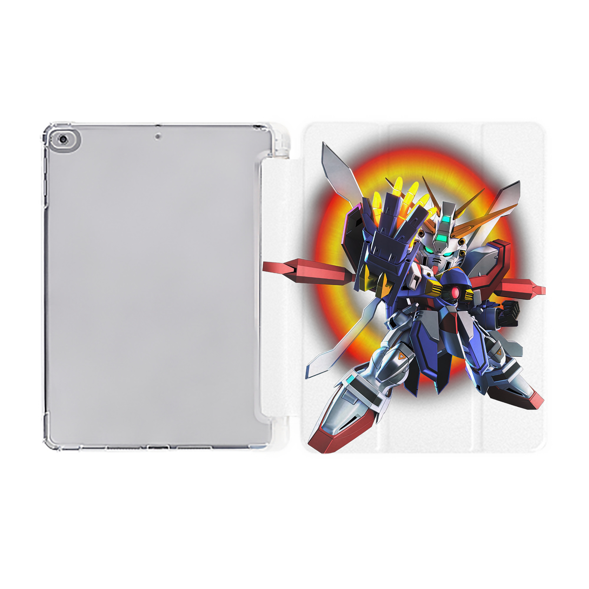 （画像用） 機動戦士ガンダム Mobile Suit Gundam IPad ケース ペン収納付き 三つ折りスタンド PUレザー×シリコン 対応機種9.5/10.5/10.9インチ